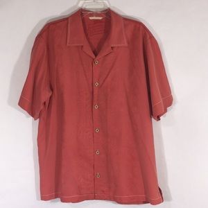 Tommy Bahama Men’s Shirt 100% Silk Size Large Red
